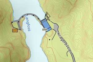 Kartbilde fra WMS-tjeneste av avviket