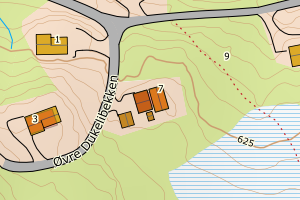Kartbilde fra WMS-tjeneste av avviket