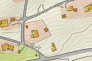 Kartbilde fra WMS-tjeneste av avviket