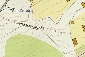 Kartbilde fra WMS-tjeneste av avviket