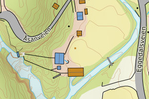 Kartbilde fra WMS-tjeneste av avviket