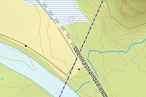 Kartbilde fra WMS-tjeneste av avviket