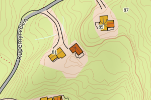 Kartbilde fra WMS-tjeneste av avviket
