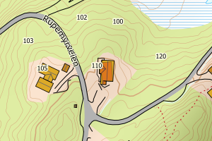 Kartbilde fra WMS-tjeneste av avviket