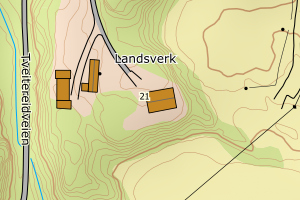 Kartbilde fra WMS-tjeneste av avviket