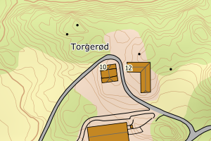 Kartbilde fra WMS-tjeneste av avviket