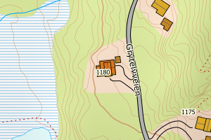 Kartbilde fra WMS-tjeneste av avviket