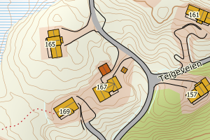 Kartbilde fra WMS-tjeneste av avviket