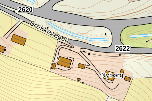 Kartbilde fra WMS-tjeneste av avviket