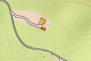 Kartbilde fra WMS-tjeneste av avviket