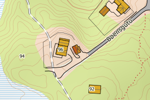 Kartbilde fra WMS-tjeneste av avviket