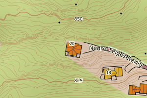 Kartbilde fra WMS-tjeneste av avviket