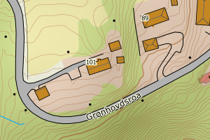 Kartbilde fra WMS-tjeneste av avviket