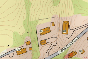 Kartbilde fra WMS-tjeneste av avviket