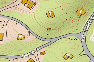 Kartbilde fra WMS-tjeneste av avviket