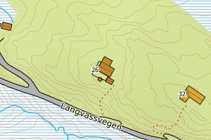 Kartbilde fra WMS-tjeneste av avviket