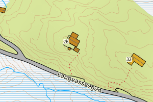 Kartbilde fra WMS-tjeneste av avviket