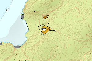 Kartbilde fra WMS-tjeneste av avviket