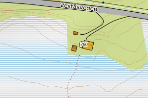 Kartbilde fra WMS-tjeneste av avviket