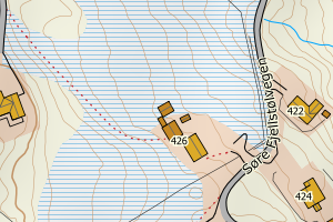Kartbilde fra WMS-tjeneste av avviket