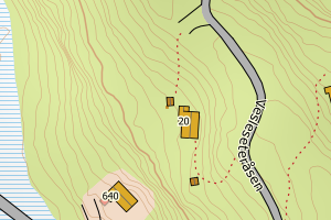 Kartbilde fra WMS-tjeneste av avviket