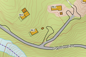 Kartbilde fra WMS-tjeneste av avviket
