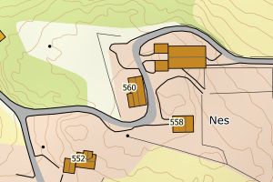 Kartbilde fra WMS-tjeneste av avviket