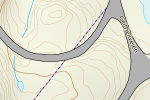 Kartbilde fra WMS-tjeneste av avviket