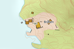 Kartbilde fra WMS-tjeneste av avviket