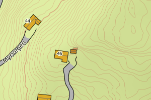 Kartbilde fra WMS-tjeneste av avviket