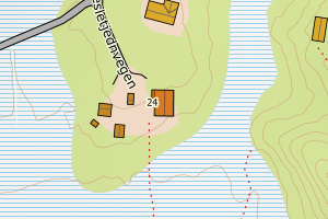 Kartbilde fra WMS-tjeneste av avviket