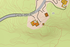 Kartbilde fra WMS-tjeneste av avviket