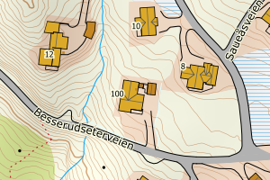 Kartbilde fra WMS-tjeneste av avviket