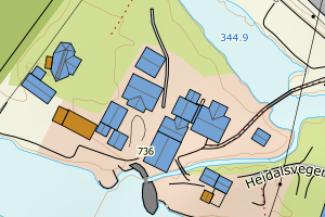 Kartbilde fra WMS-tjeneste av avviket