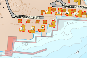 Kartbilde fra WMS-tjeneste av avviket