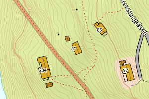 Kartbilde fra WMS-tjeneste av avviket
