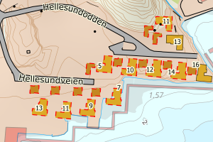 Kartbilde fra WMS-tjeneste av avviket