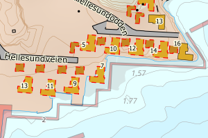 Kartbilde fra WMS-tjeneste av avviket