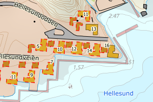 Kartbilde fra WMS-tjeneste av avviket