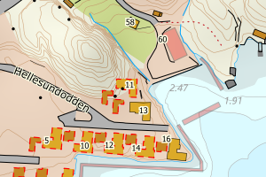 Kartbilde fra WMS-tjeneste av avviket