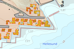 Kartbilde fra WMS-tjeneste av avviket