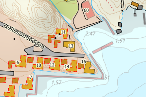 Kartbilde fra WMS-tjeneste av avviket