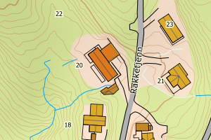 Kartbilde fra WMS-tjeneste av avviket
