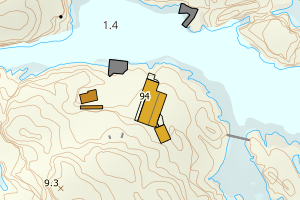 Kartbilde fra WMS-tjeneste av avviket