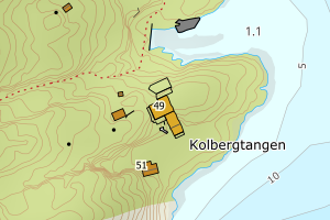 Kartbilde fra WMS-tjeneste av avviket