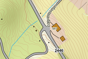 Kartbilde fra WMS-tjeneste av avviket