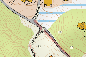 Kartbilde fra WMS-tjeneste av avviket