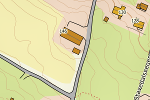 Kartbilde fra WMS-tjeneste av avviket