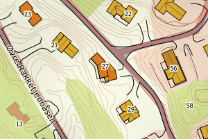 Kartbilde fra WMS-tjeneste av avviket