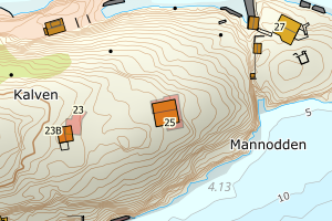 Kartbilde fra WMS-tjeneste av avviket